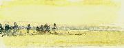 august malmstrom skisserat laglant landskap med trad USA oil painting artist